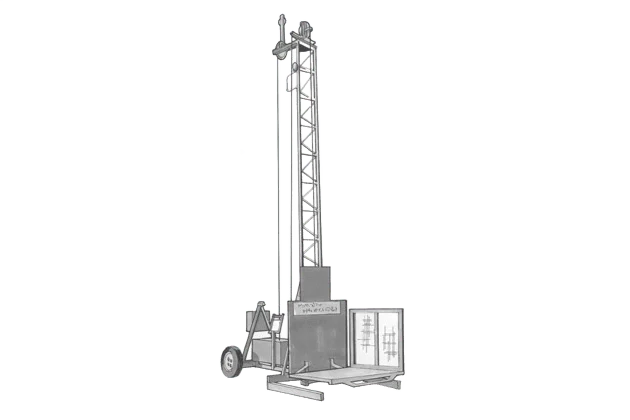 Bouwlift staaldraad 250 kg, 230V, 7 mtr mast extra beeld 2