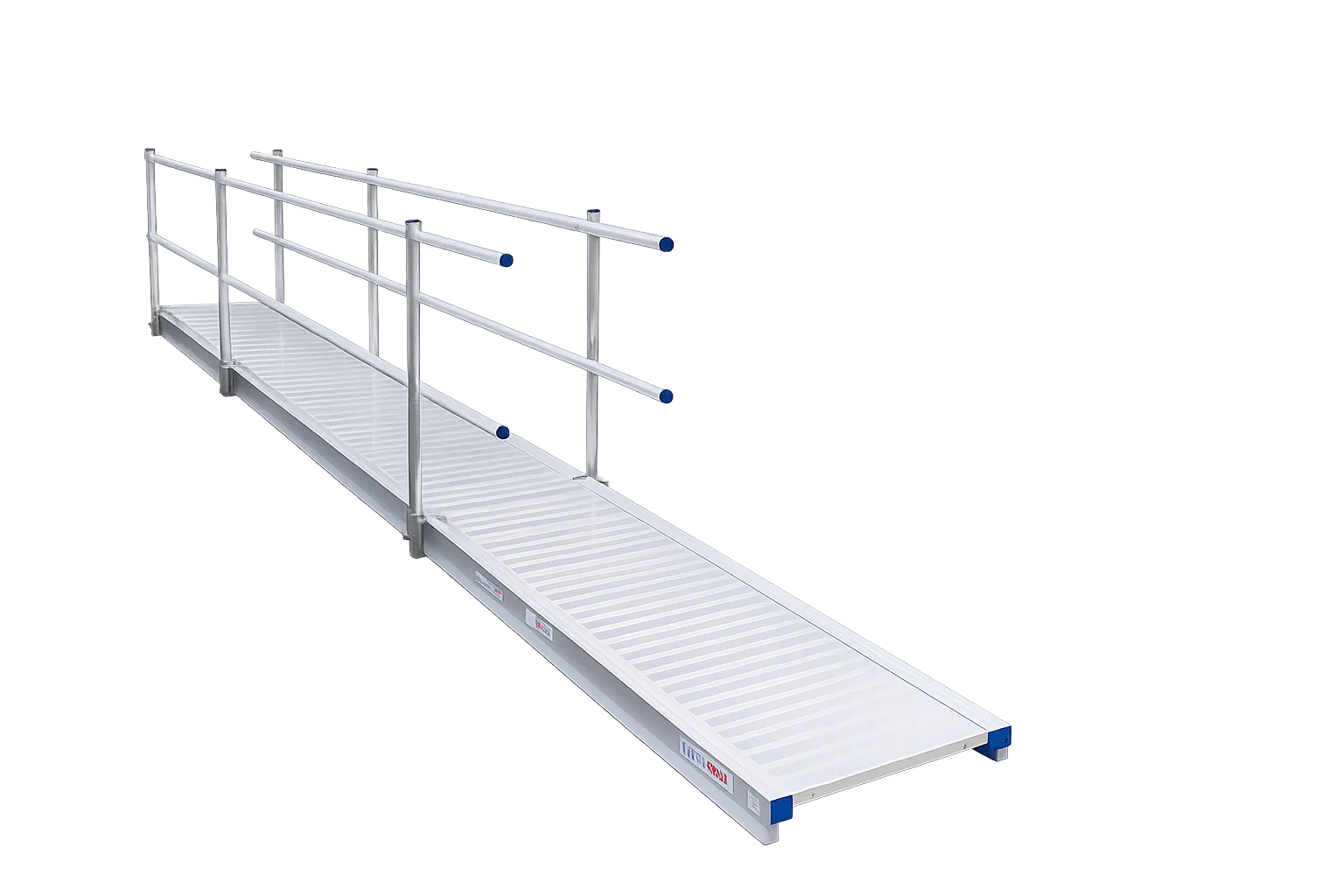 Loopbrug (aluminium) 4,3 mtr + 1 zijde leuning extra beeld 2